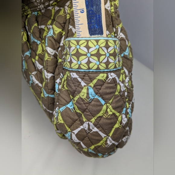 Vera Bradley shoulder bag & matching wallet blue birds green aqua U-1 - Picture 8 of 13